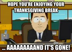 Posts about Monday back from Thanksgiving 