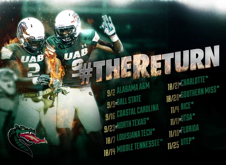 Check Out UAB’s Football Schedule for the New Season