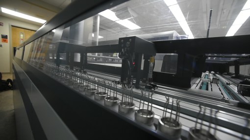 This moving track moves tubes of blood to the automated lab. Photo courtesty of UAB. Check out the technology behind UAB Medicine's new $6.8M clinical laboratory