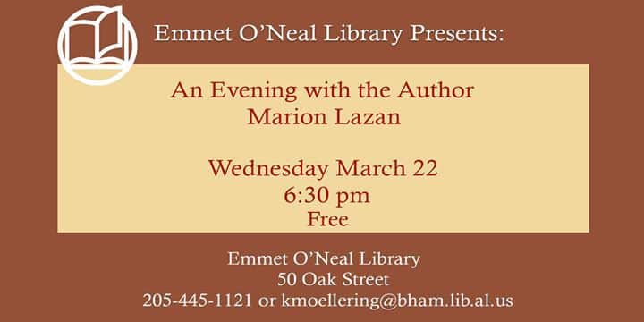 Evening with the Author Marion Lazan Bham Top Ten Things to do in March 16 22