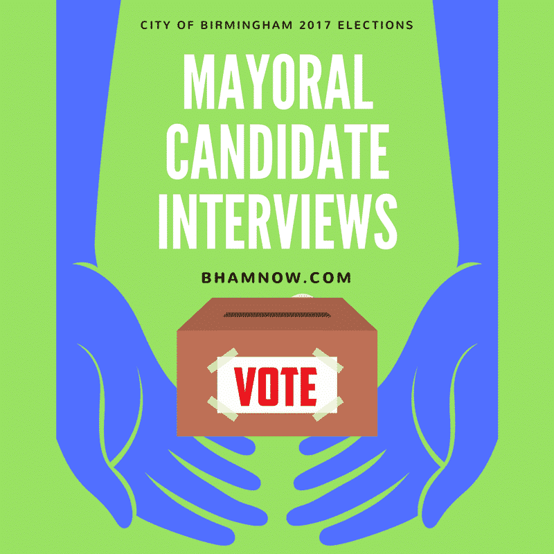 Mayoral Candidate Interviews Green Graphic Birmingham, Alabama mayoral candidate interview: Randall Woodfin
