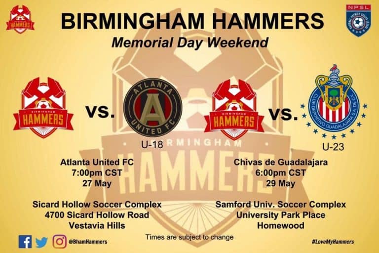 Hammer Down! Special Birmingham Hammers Memorial Day weekend