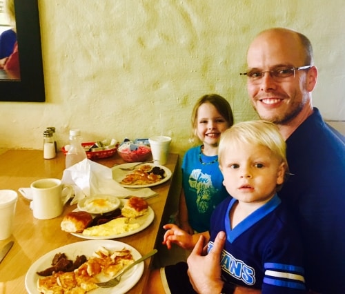 Bogue's featured in "51 Best Breakfast Destinations in America" list 2 Family having breakfast at Bogue's