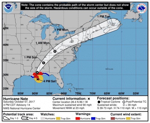 Hurricane Nate - expect windy weather Birmingham 3 Birmingham Alabama
