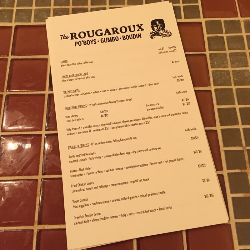 rougaroux menu