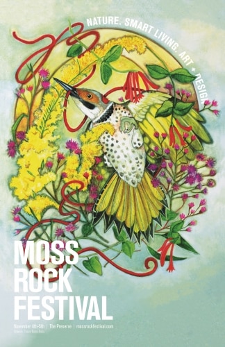 MRF poster Moss Rock Festival, an eco-creative celebration of nature, smart-living, art + design