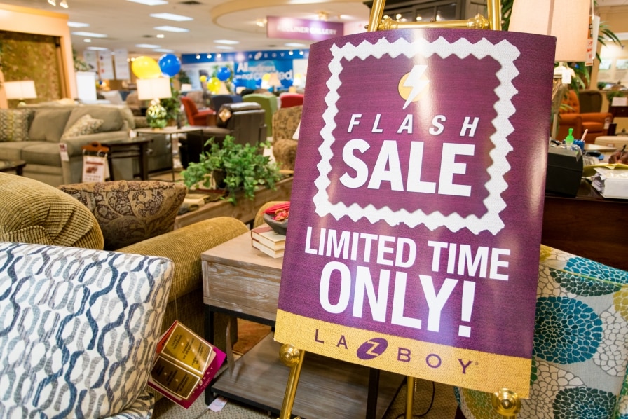 LaZBoy Furniture Galleries Inventory Overstock Clearance Sale, Jan