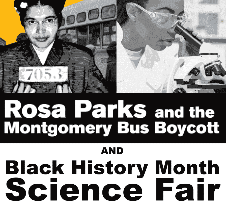 RosaParks BHM Science Fair tile Black History Month in Birmingham; films, plays, music, science fair, exhibits