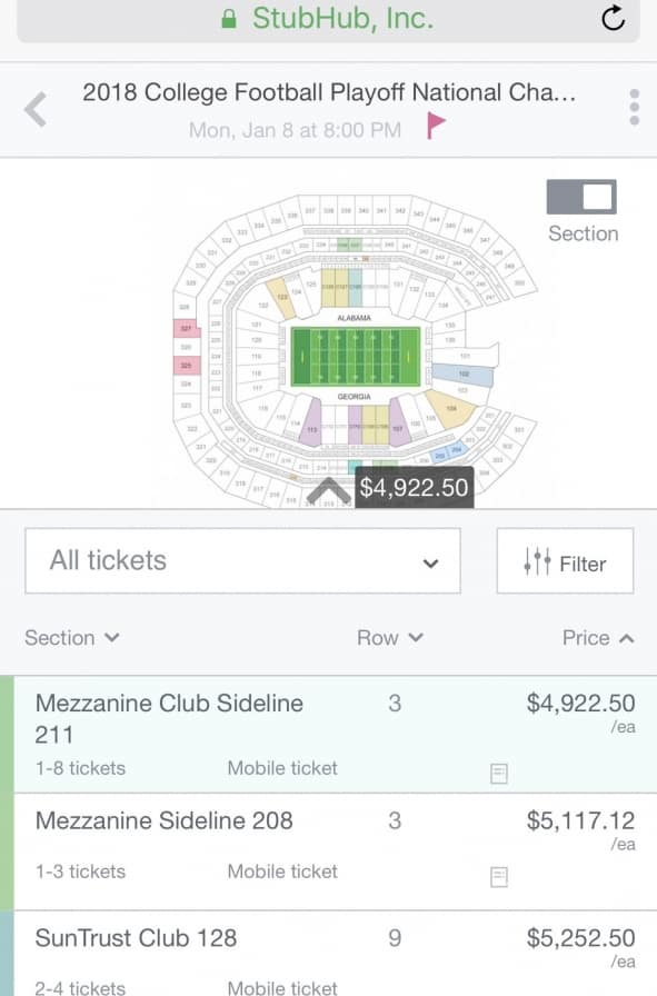 a111 Last minute tickets for National Championship game can still be found if you've got a bucket load of cash