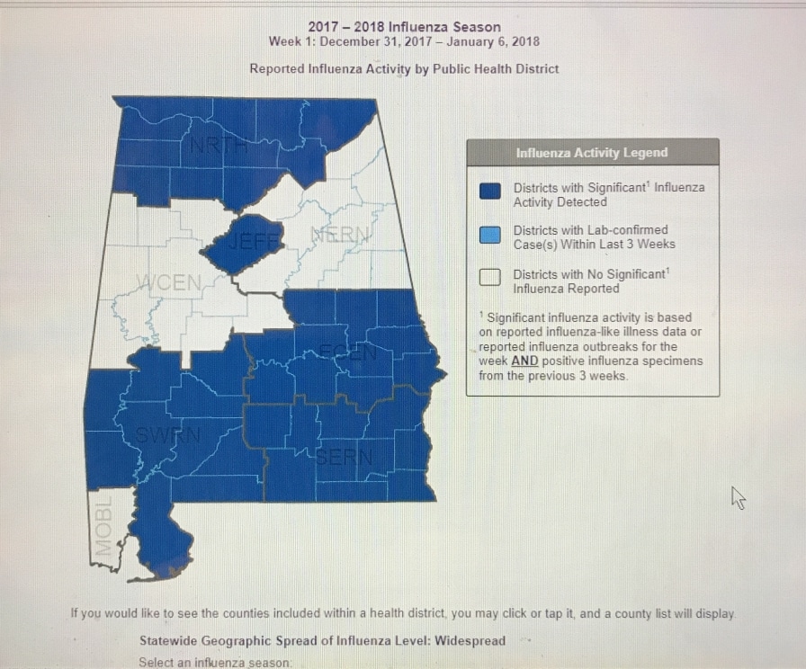 Flu situation in the state, particularly Birmingham area is serious 2 flu map Flu situation in the state, particularly Birmingham area is serious