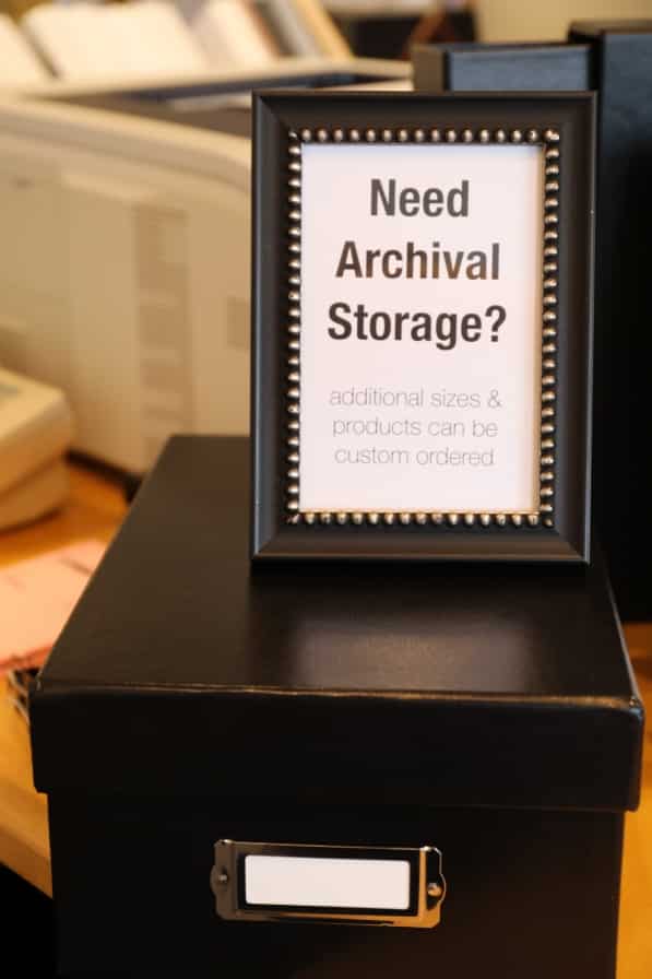 An acid-free storage container for photos