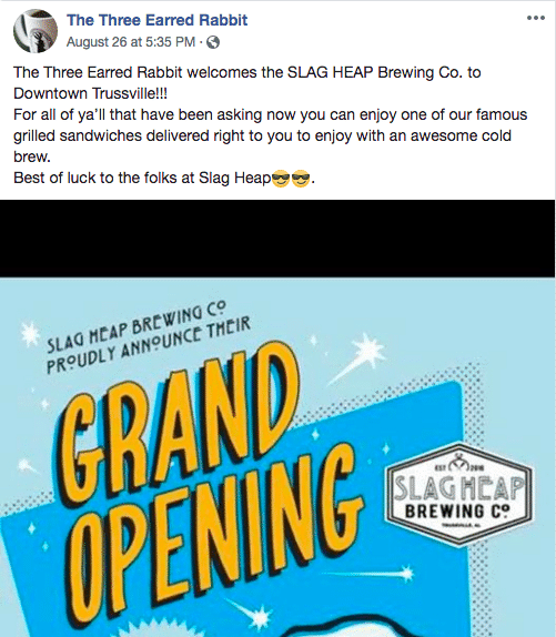 Birmingham, Trussville, The Three Earred Rabbit, Slag Heap Brewing Company, grand opening, breweries
