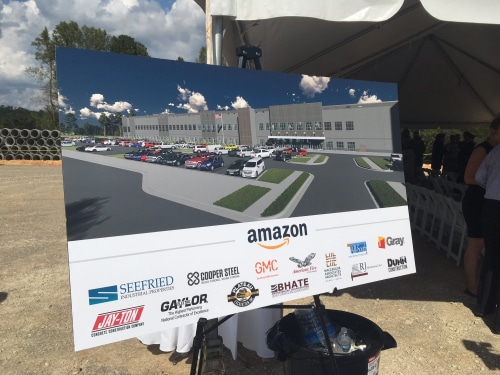 IMG 5395 Amazon in Bessemer. A ground-breaking and a pay raise all on the same day
