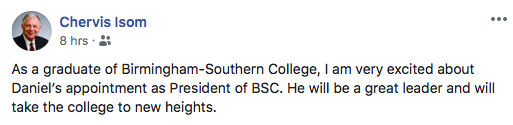 Screen Shot 2018 11 16 at 5.23.48 AM Birmingham-Southern College names Daniel Coleman as its 16th President
