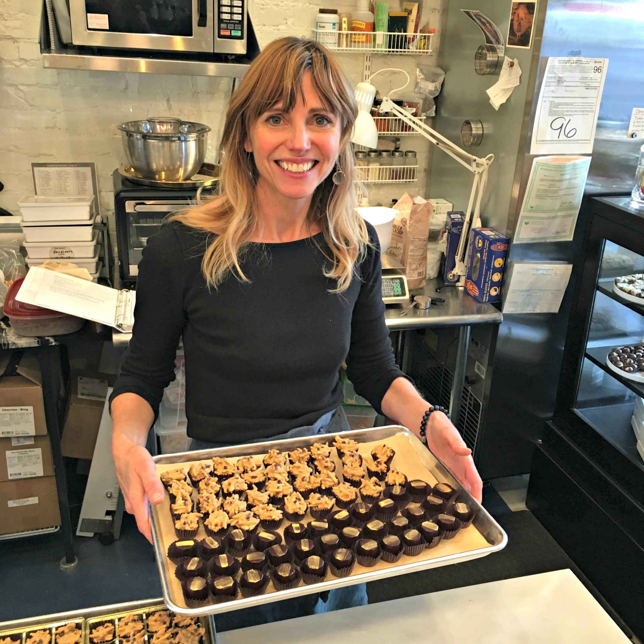 Kathy d'Agostino of Chocolatá hard at work. She offered a marshmallow recipe for our feature on bonfire fare to make your Fall more festive. 