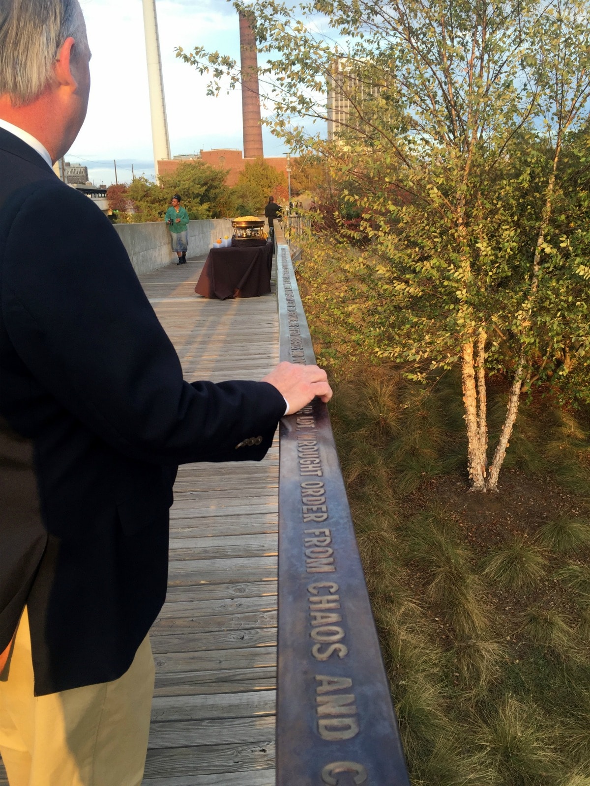 Giles Perkins: Birmingham's better because you were here 10 Giles with sculptor Brad Morton's railing at Railroad Park