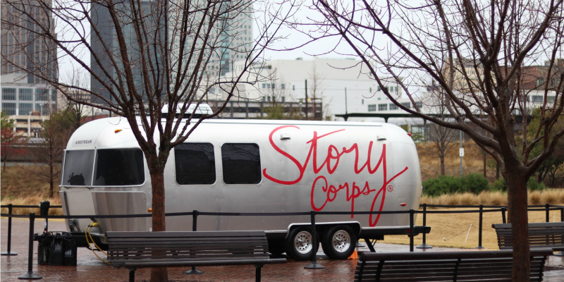 StoryCorps' MobileBooth is at Railroad Park from February 12-March 13. 