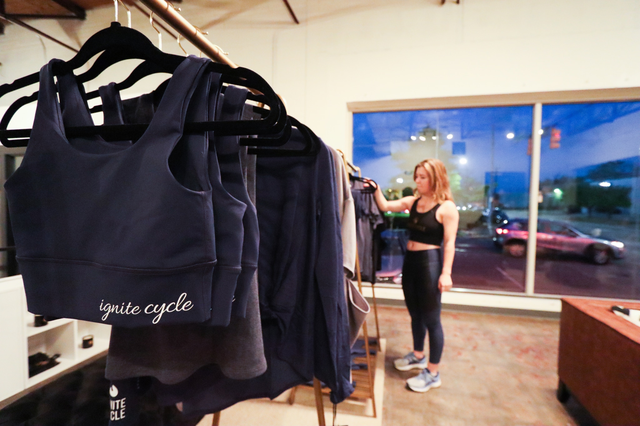 The studio sells great branded apparel specifically for indoor cycling. Or brunch. Athleisure wear knows no bounds.