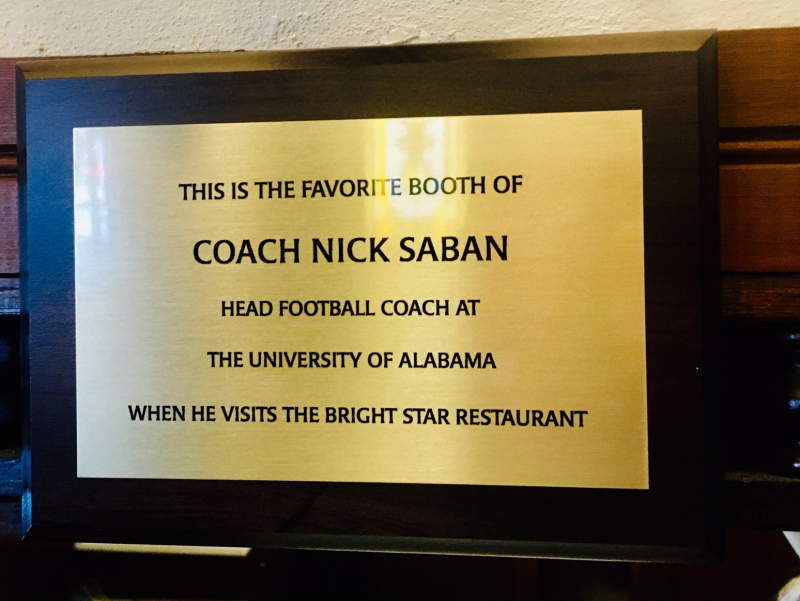 The Bright Star Nick Saban Booth