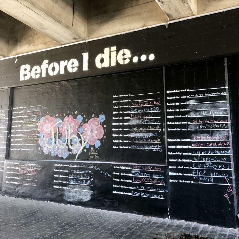 Before I die I want to _____. Here are your responses to the new Birmingham mural on Morris Ave plus how you can help paint the next one