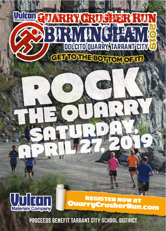 QCR2019Birmingham 5x7 Postcard1 Lift up Tarrant City Schools at Vulcan Materials Company’s 4th Annual Quarry Crusher Run on April 27