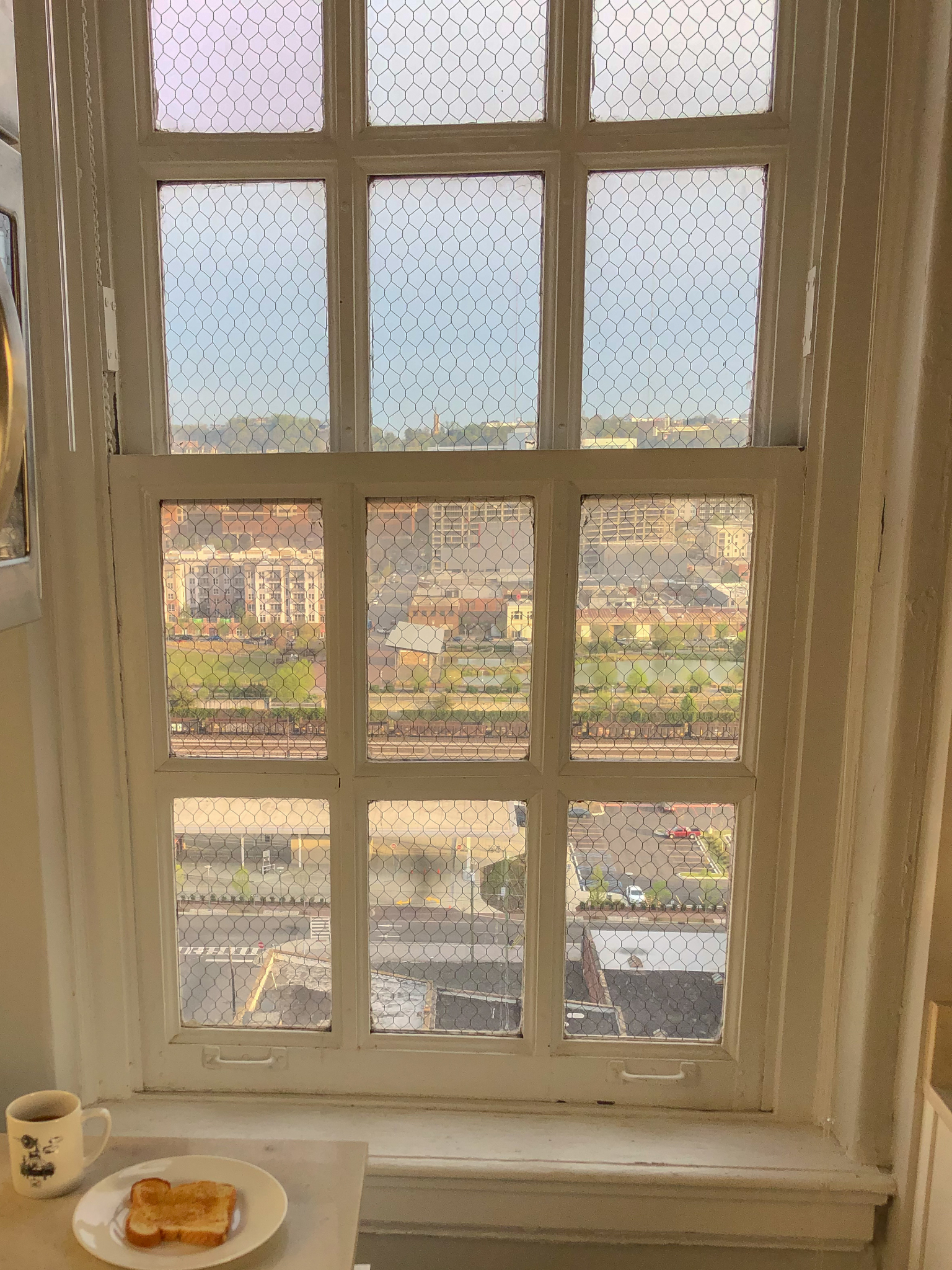 A sneak peek at living in the Thomas Jefferson Tower. Confessions of a Brit turned Birminghamian. Photos included. 18 Original window frames are still in place at TJ Tower . Photo by Jon Eastwood for Bham Now.