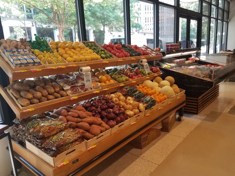 Harvest Market downtown features fresh, local produce.