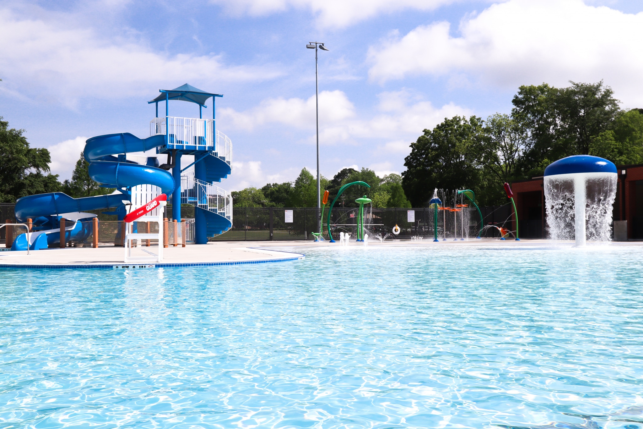 Homewood Community pool will open to the citizens of Homewood Memorial Day weekend. The splash pad is open now! (Photo by Christine Hull for Bham Now)