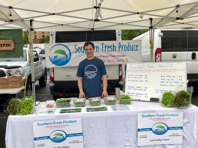 Kyle Raburn with Southern Fresh Produce at a local market. 