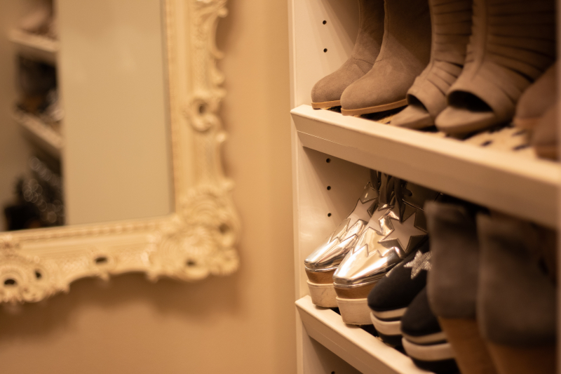 All the shoes in this designer closet. 