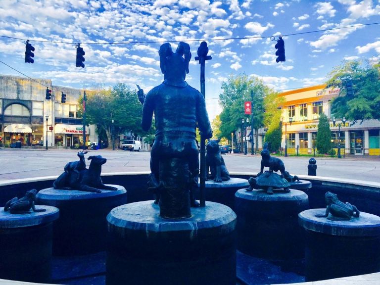 The Storyteller Fountain is right at Five Points South. 