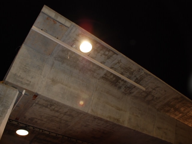 LED lights mounted under the 59/20 bridge. 