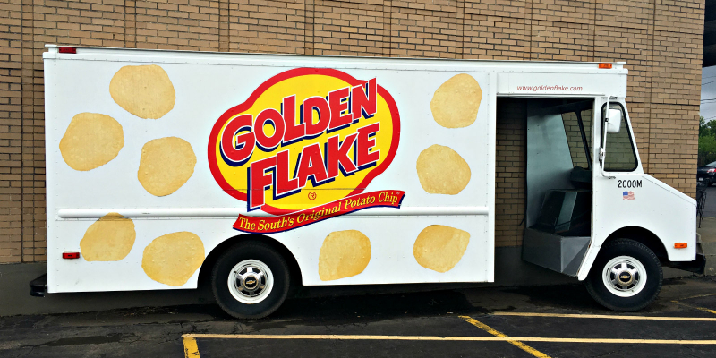 On the Golden Flake factory tour in Birmingham, you can see this half-truck. It's kind of cute. 
