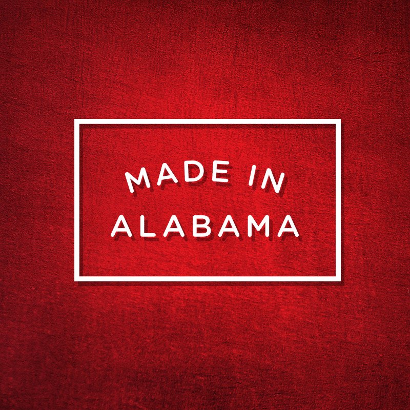 Made in Alabama is the logo of the Alabama Department of Comerce. 