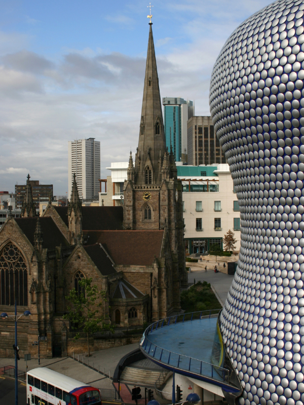 Birmingham, Alabama and Birmingham, England. 3 times when they were mistaken for one another 2 Birmingham Bullring and church