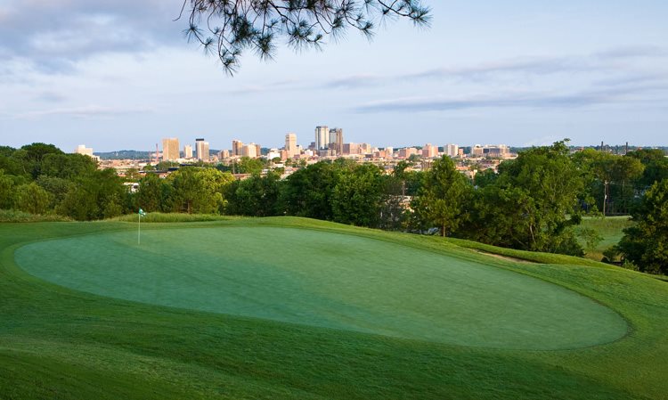 Overlooking the city of Birmingham, AL from Highland Park Golf