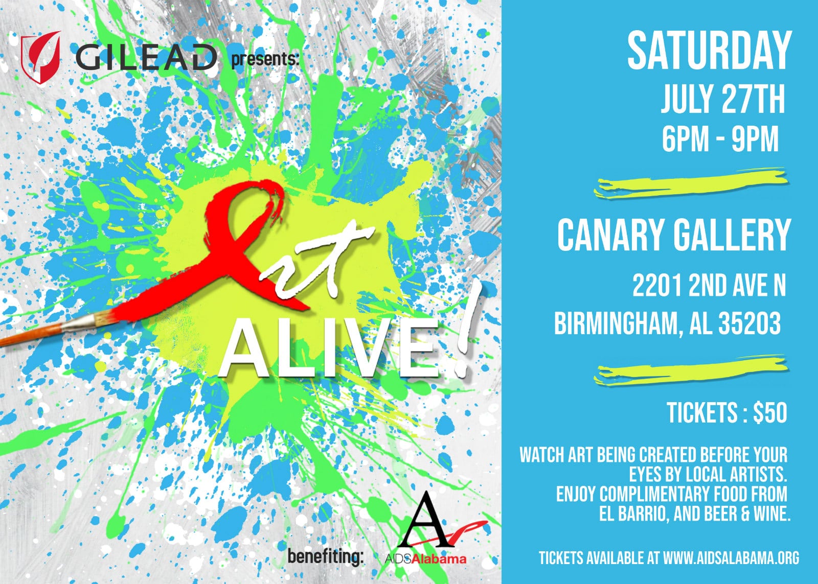 Art Alive! is a benefit for AIDS Alabama at the Canary Gallery in Birmingham. 