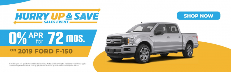 Adamson Ford's 2019 Ford F-150 would get you out to Ruffner or East Lake Park in style. 