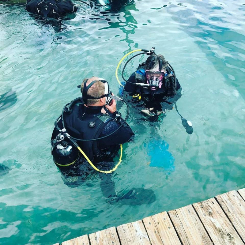 Scuba diving and paddle boarding in a submerged quarry at Pelham’s Blue Water Park? Yes you can. 6 Scuba diving training at Blue Water Park