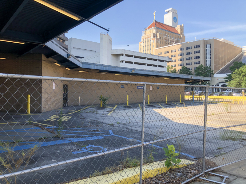 80 on-grade parking spots at the old Greyhound Station downtown. 