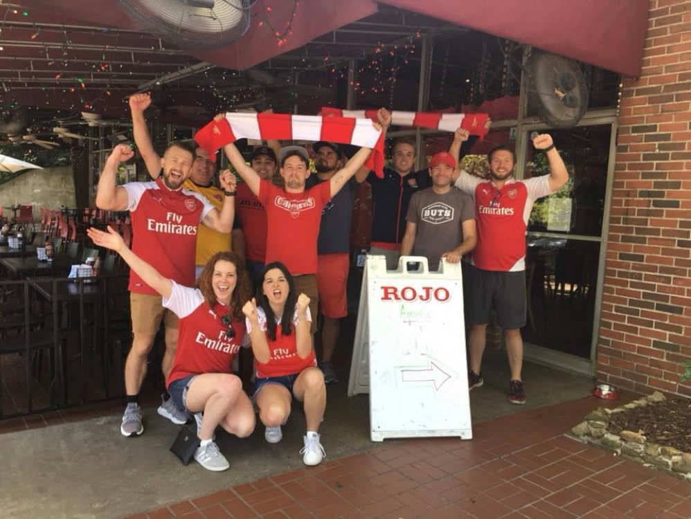 Arsenal supporters watching Soccer at Rojo Birmingham, AL