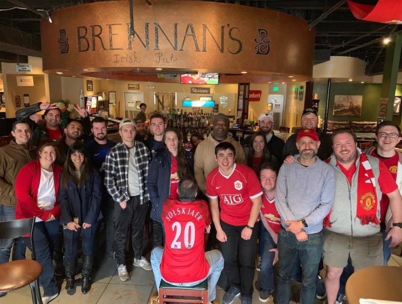 Manchester United supporters at Brennans Irish Pub Birmingham, AL