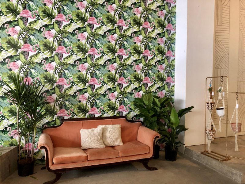 Exclusive preview: Verra Studios and Botanica, holding grand openings August 3 on 3rd Avenue North in Birmingham 15 Sofa and colorful wallpaper. Plants and jewelry