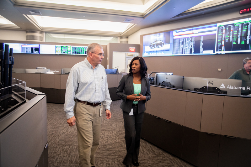 Shardra Scott, Alabama Power’s Systems Operation Manager, on why she’s pursuing an EMBA 4 Shardra Scott, Alabama Power's System Operation Manager, walks through the Birmingham Control Center with a colleague