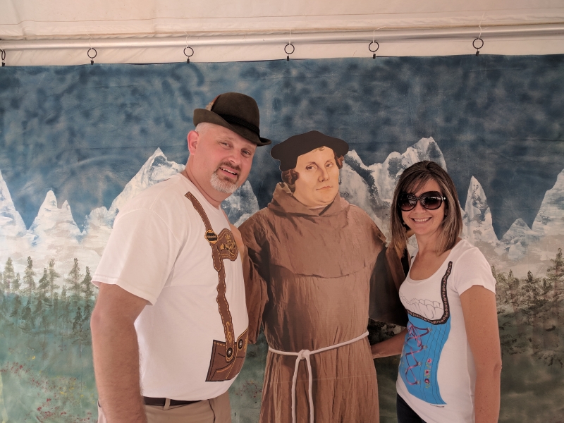 Celebrate Oktoberfest with a FREE event at Our Savior Lutheran Church on Oct. 13th 1 Guests pose with Martin Luther at Oktoberfest at Our Savior Lutheran Church