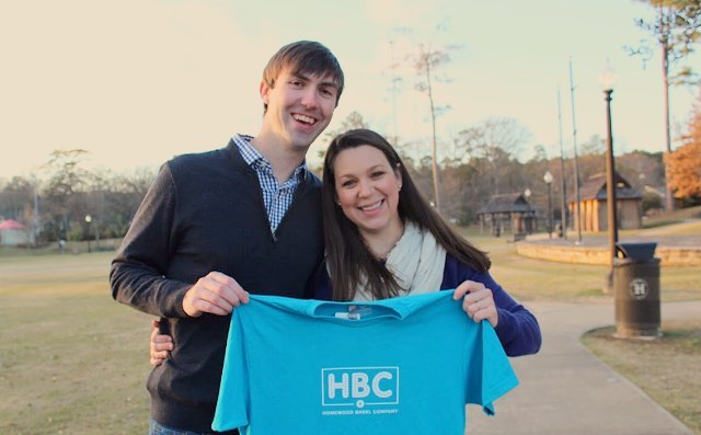 Homewood Bagel Company is opening a new shop at Christmas. We can't wait! 2 Owners with Homewood Bagel Co. shirt