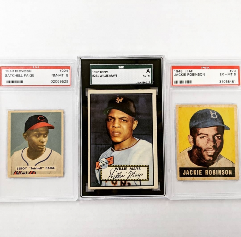 Rookie baseball cards for legends who played for the Black Barons.