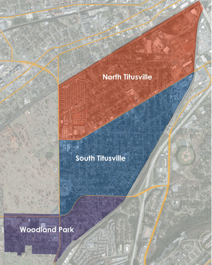 Map of Titusville from the Titusville Community Framework Plan. 
