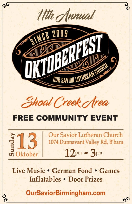 The poster for the 11th annual Oktoberfest at Our Savior Lutheran Church 