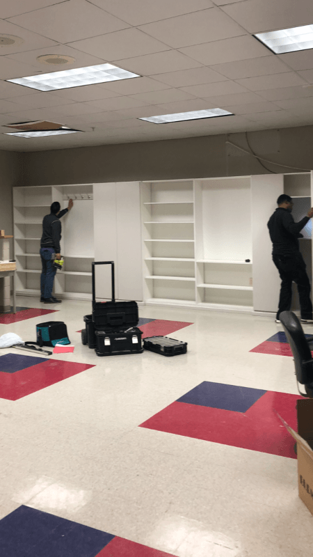 Closets being installed at Carver High School
